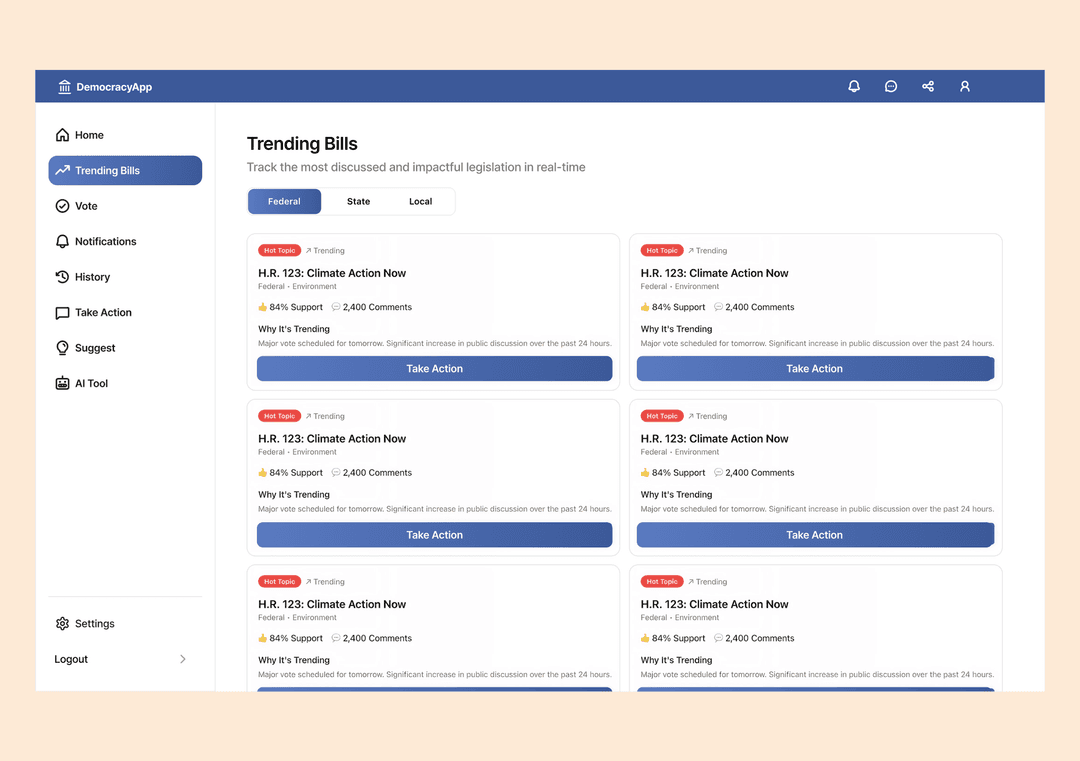 Democracy App screenshot 2