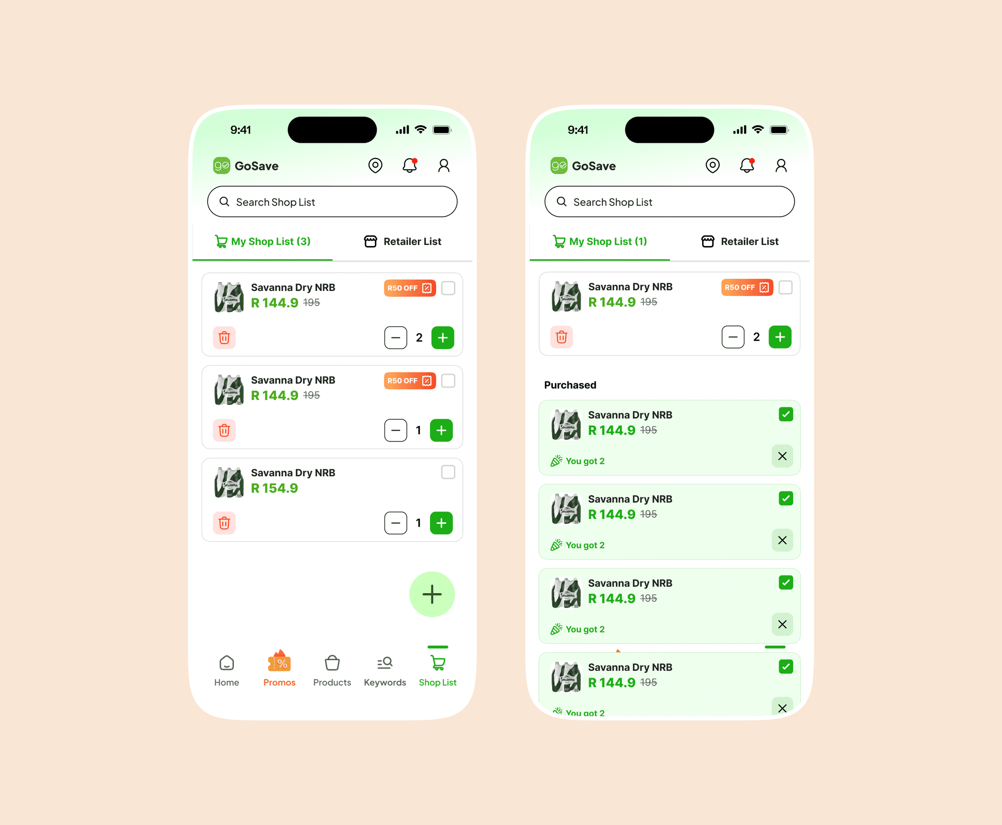 GoSave main screenshot